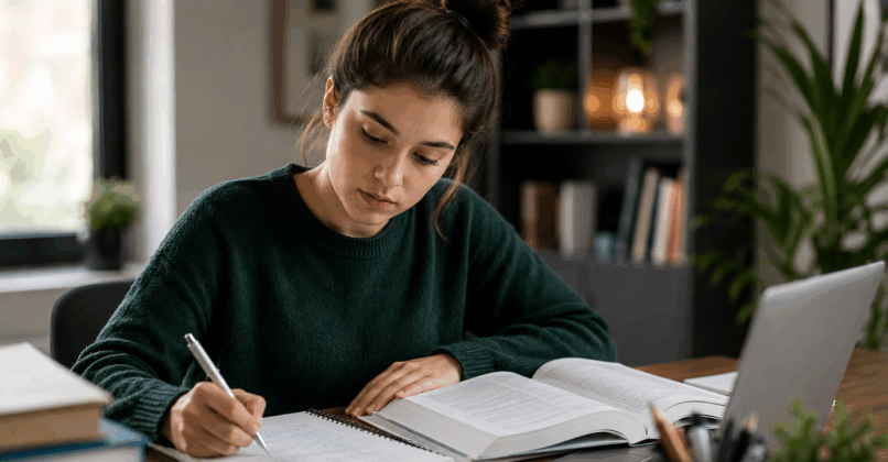 Women studying accounting