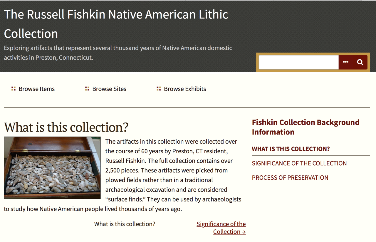 screenshot of Fishkin collection interface