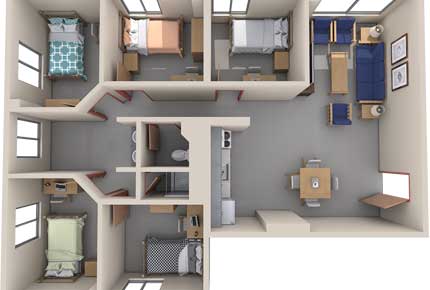 3D image of 5-bedroom High rise