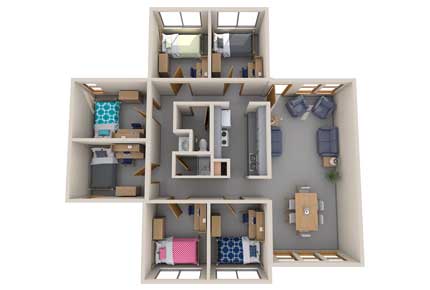 3D image of 6-bedroom Low Rise