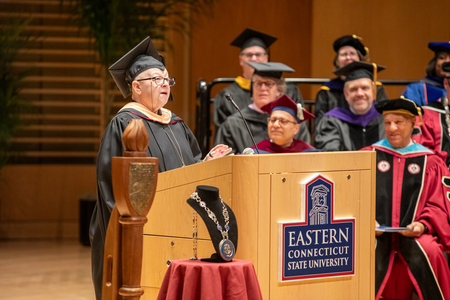 Lisa Drzewucki, President Ismaili's sister-in-law, was one of the ceremony's distinguished speakers.