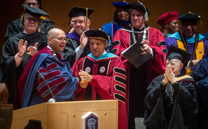 Karim Ismaili and Dana Mohler-Faria during the inauguration