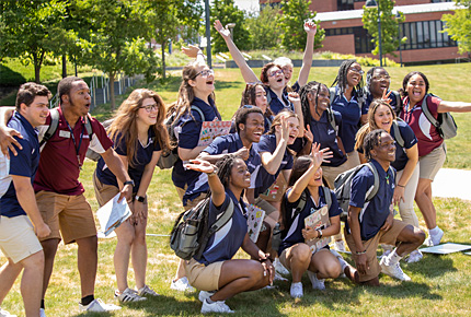 students posing for photo