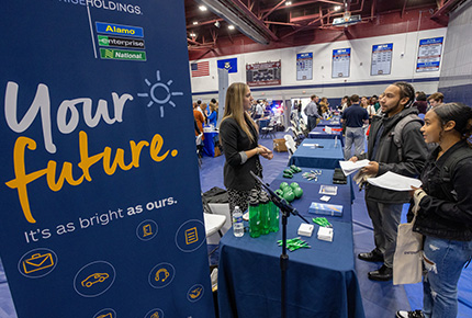 students at a career fair