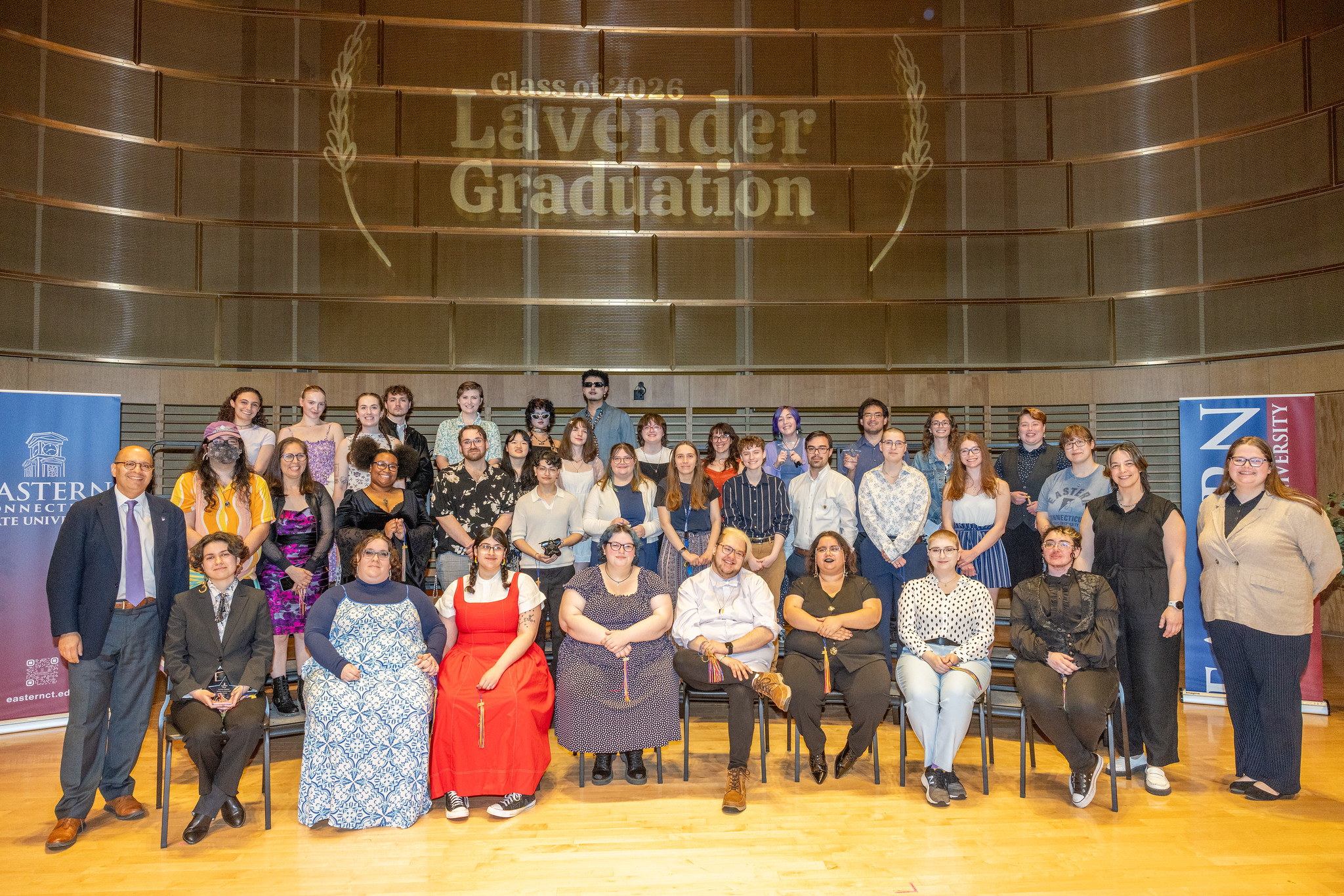 Graduates, faculty, and staff at the Lavender Graduation ceremony