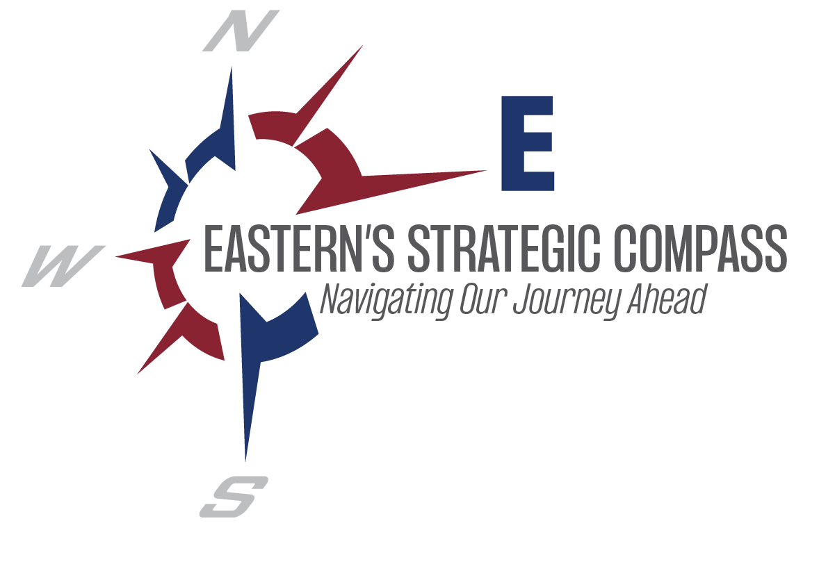 Eastern's Strategic Compass - Navigating our journey ahead (a stylized compass with the E emphasized)