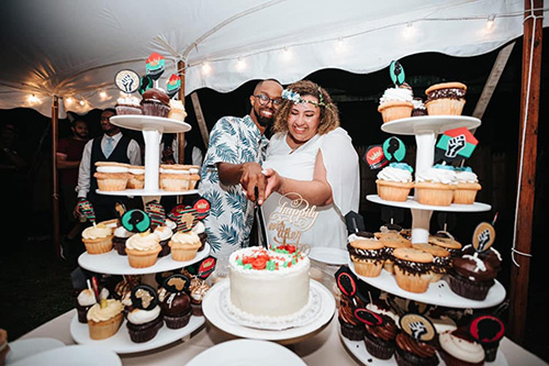 Rachel and Donald on their wedding day, June 19, 2021 (Juneteenth).