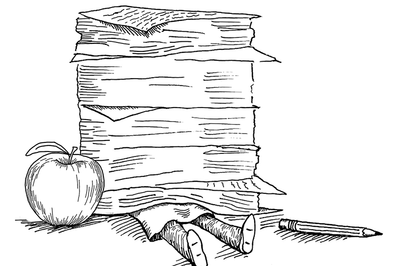 papers and apple