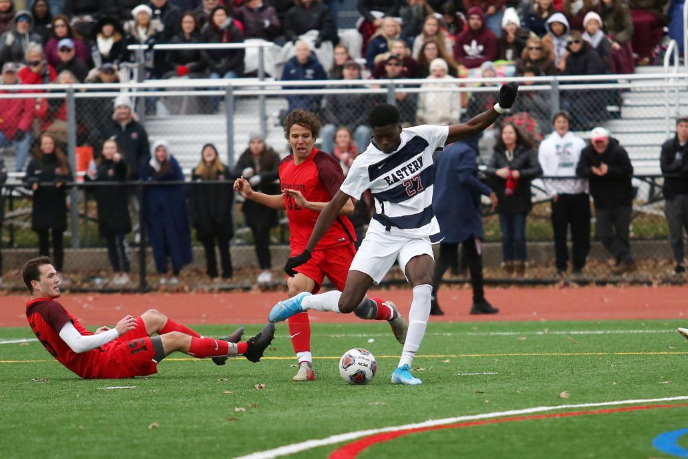 Agyemang in game action for Eastern against Keene State College.