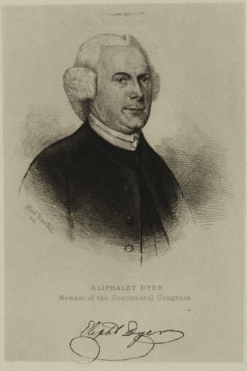 Eliphalet Dyer. Etching by Albert Rosenthal, ca. 1886. 