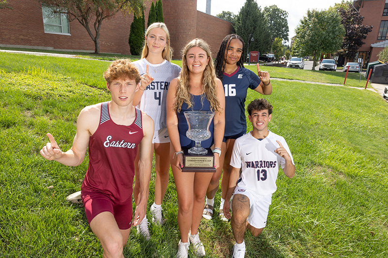 student athletes posing for a photo