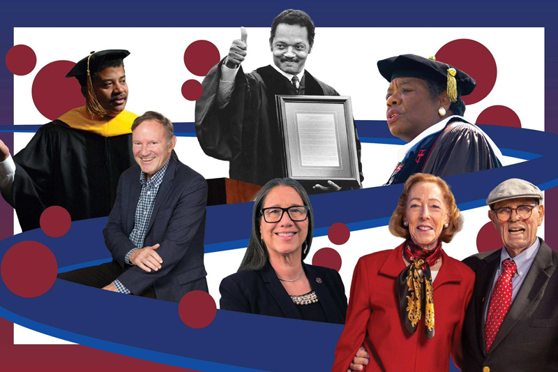 various illustrious recipients of honorary degrees from Eastern
