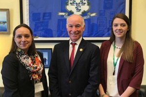 Eastern Professor Courtney Broscious, U.S. Representative Joseph Courtney and Tess Candler.