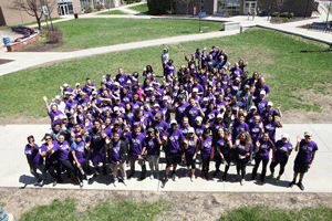 Eastern students pose for the camera,