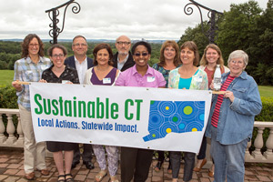 Sustainable CT stakeholders celebrate the soft launch of Sustainable CT in 2017 at Wickham Park, Manchester.: