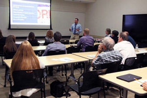 Aaron Richmond of Metropolitan State University of Denver was the first Facutly and Staff Development speaker of the semester.