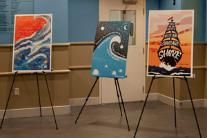 Posters for auction at the event