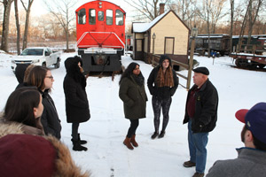 Picture of sociology students at Railroad Museum