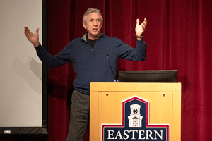 Charles Stuart speaks to students. 