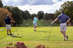 Golfers at tournament