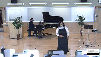 Student performer in the Music Program's Noon Recital