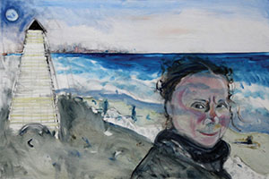 Artist Laura Elkin's piece "Self as Greta at Seaside"