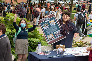 Student Government Association stands at their booth. 