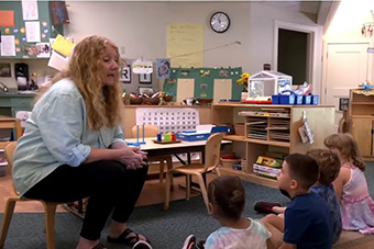 teacher with students