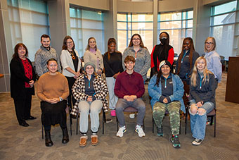 Success Scholars students and faculty gather for a photo in spring 2023. 