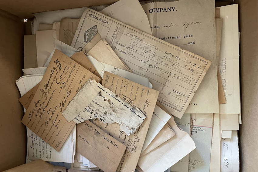 A box of old documents found in the town hall