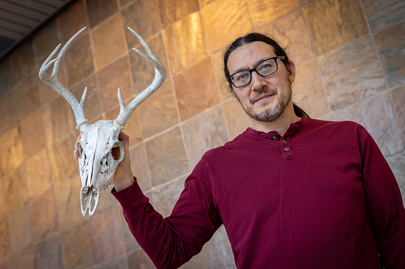 Connolly with deer skull