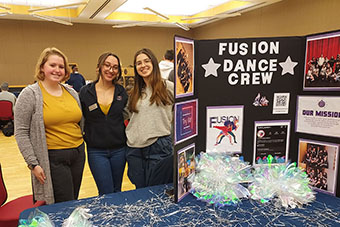 Fusion Dance Crew representatives, from left: Emily Tarbox, Savannah Whisman, Leah Coelho.