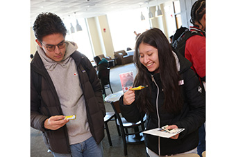 students at snack table