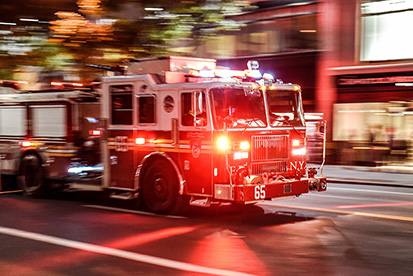 An image of a fire truck, via Shutterstock