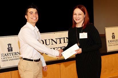 Scholarship winner at Accounting Banquet