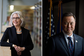 Dr. Mary K. Grant (left), and Attorney General William Tong (right)