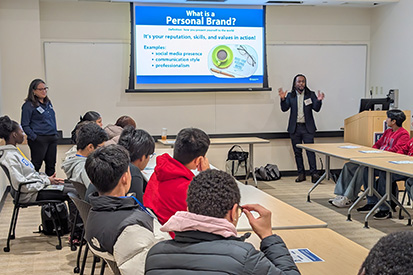 Students gather at the Student Center for workshops at the annual CALAHE conference