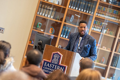 Herron Keyon Gaston gives his keynote address.