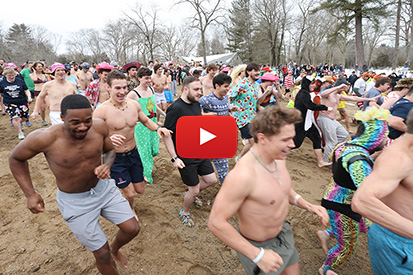 Watch a video of the 15th annual Olga Ezis Plunge for Hunger.