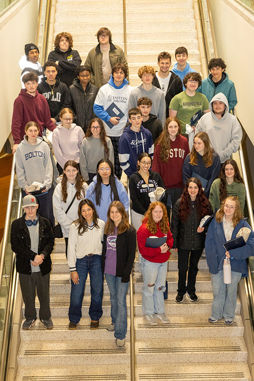 Bolton High School students visit campus.