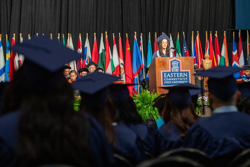Graduate student speaker, Olivia Gardner '25, M'26