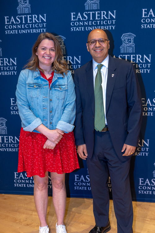 Racheal Pesta (left) with Eastern President Karim Ismaili