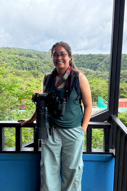 Maya Perea on an observation tower.