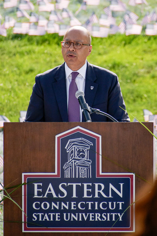 Eastern President Karim Ismaili giving his address.