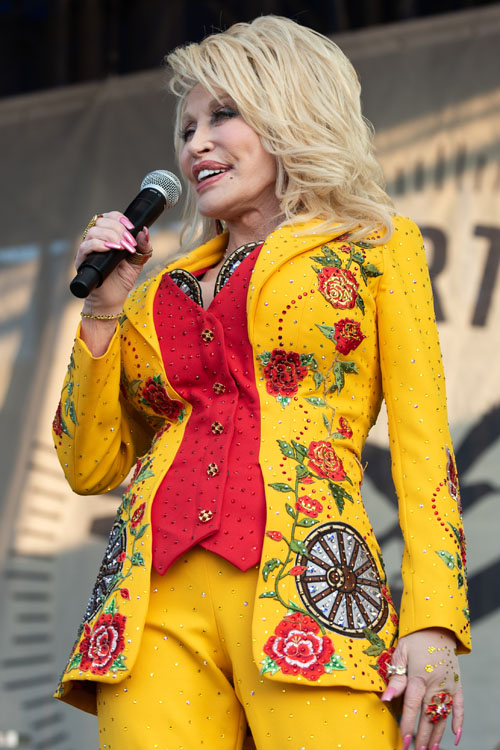 Dolly Parton makes an appearance at the 2019 Newport Folk Festival in Newport, RI.