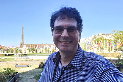 Sociology Professor Nicolas Simon at UNESCO's Paris, France headquarters.