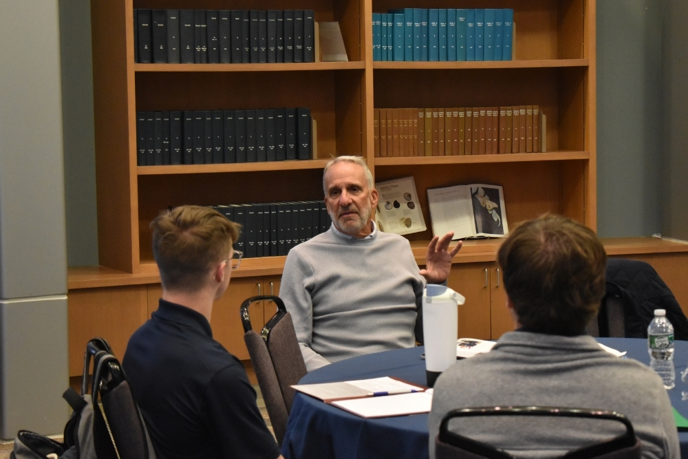 Mike Enders speaking to students at his presentation