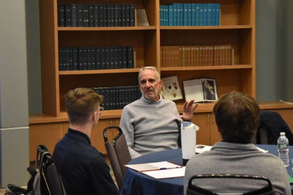 Mike Enders speaking to students at his presentation