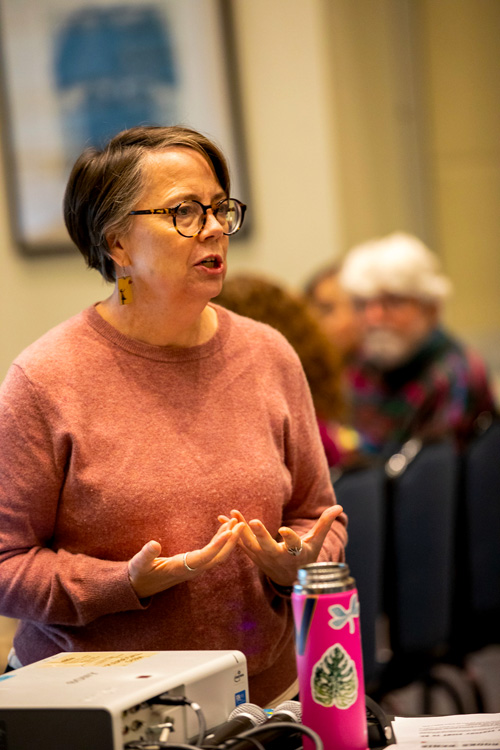 Theresa Severance, criminology professor, gives a lecture on the state of censorship within correctional institutions.