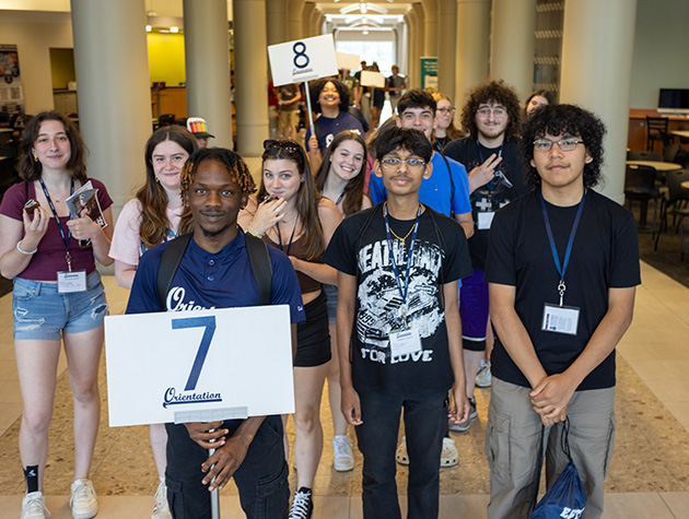 students preparing to start orientation